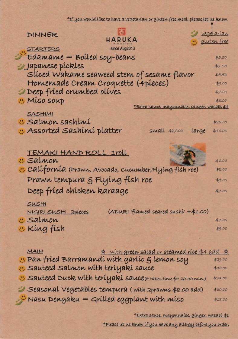 Menu Haruka Japanese Cuisine-1